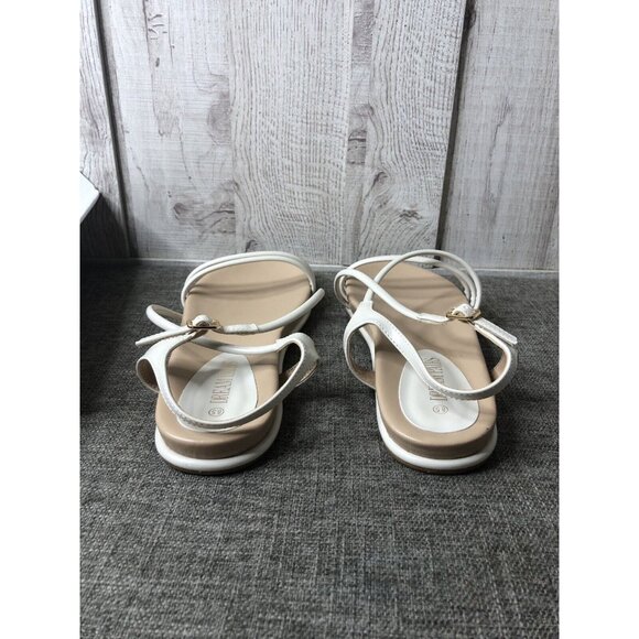 Dream Pairs Womens Sandals Size 8.5 Ivory Flat Criss Cross Strappy Summer Cruise - Picture 3 of 8
